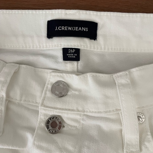 J. Crew High Rise White Denim Jean Silver Button Mini Skirt Size 26 - Picture 4 of 4